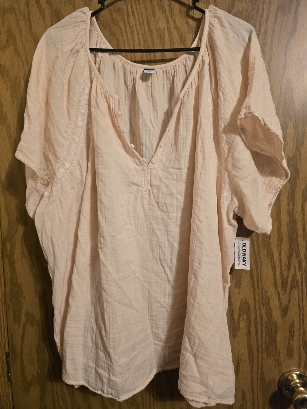 Old Navy Women's Light Peach Peasant Top